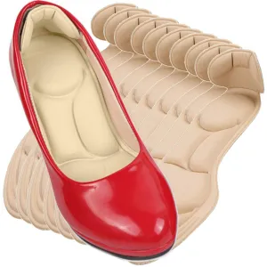 5 Pairs Of Heel Cushions Inserts With Achilles Tendon Protection - Very Soft Shoe UK 3-7 | UE 35-39 Beige