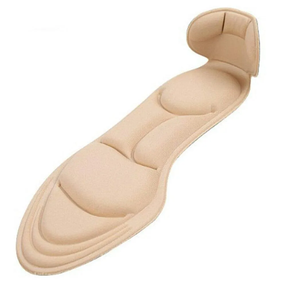 5 Pairs Of Heel Cushions Inserts With Achilles Tendon Protection - Very Soft Shoe UK 3-7 | UE 35-39 Beige