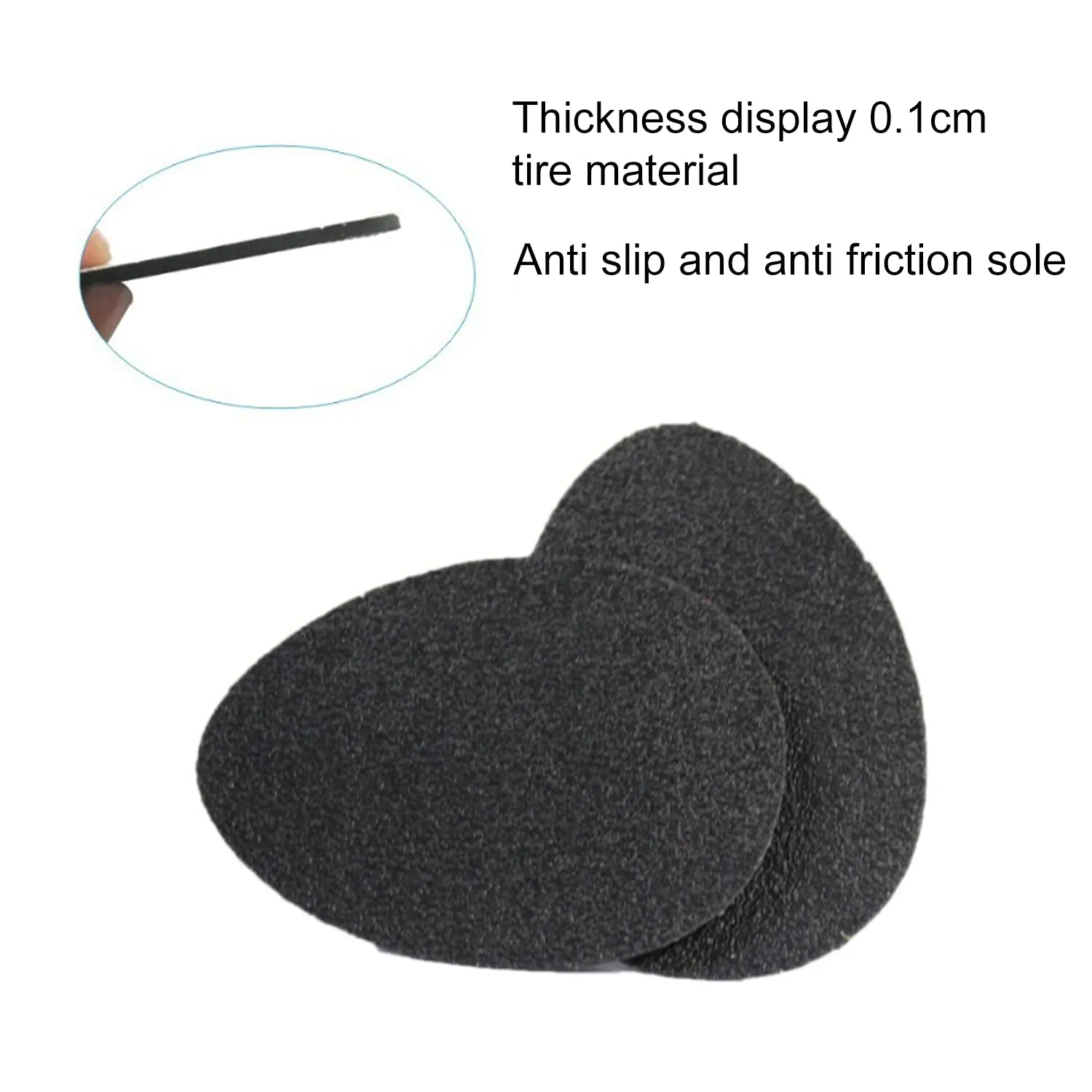 7 Pairs Anti-slip Shoe Grips Self-Adhesive High-heeled Shoe Pads Protector Sticker Rubber（Black ）