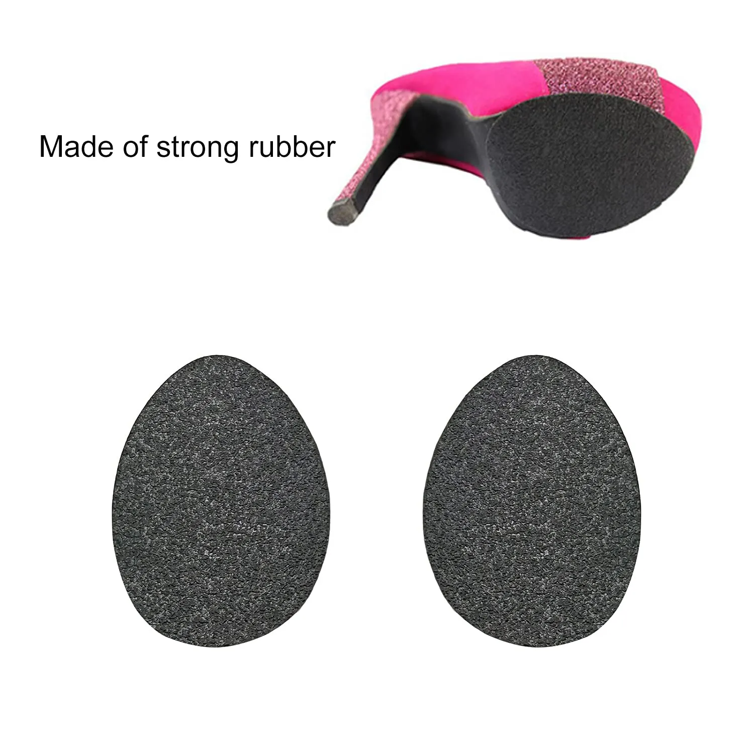 7 Pairs Anti-slip Shoe Grips Self-Adhesive High-heeled Shoe Pads Protector Sticker Rubber（Black ）