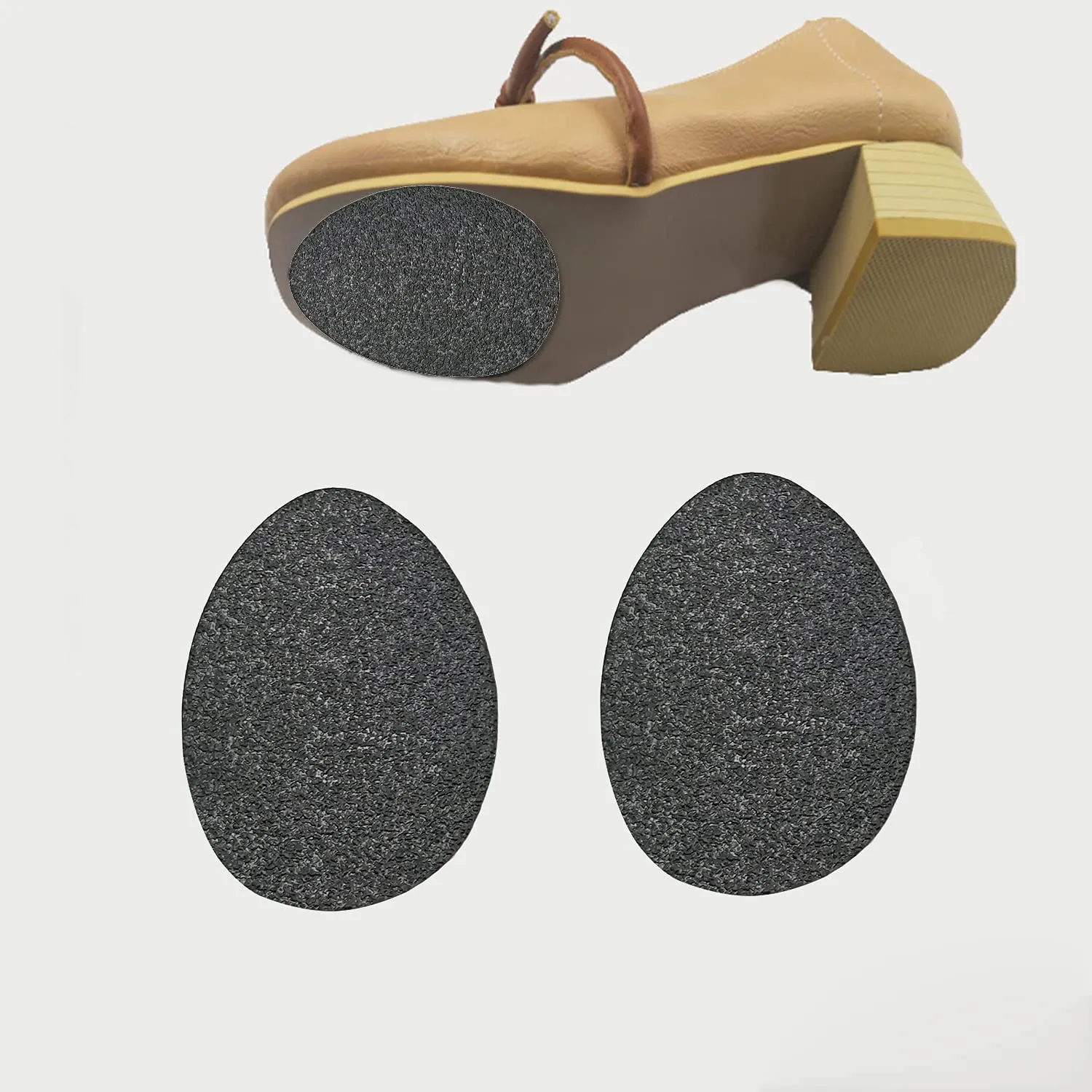 7 Pairs Anti-slip Shoe Grips Self-Adhesive High-heeled Shoe Pads Protector Sticker Rubber（Black ）