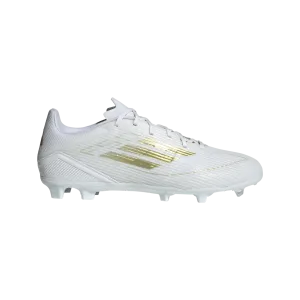 adidas F50 League Firm/Multi-Ground Soccer Cleats | Cloud White-Gold Metallic | Men's