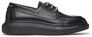 Alexander McQueen Black Leather Boat Shoes