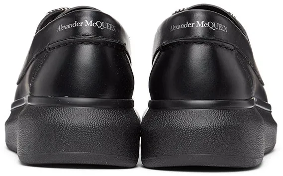 Alexander McQueen Black Leather Boat Shoes