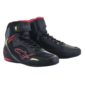 Alpinestars Faster-3 Rideknit Shoes Boots - Black Red Yellow Fluo