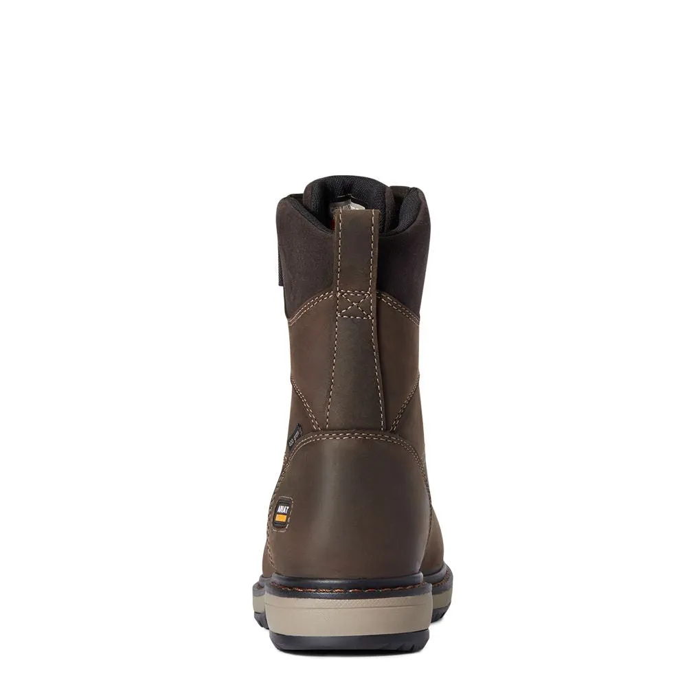 'Ariat' Women's 8" Riveter Glacier Grip 400 GR WP Comp Toe - Dark Brown