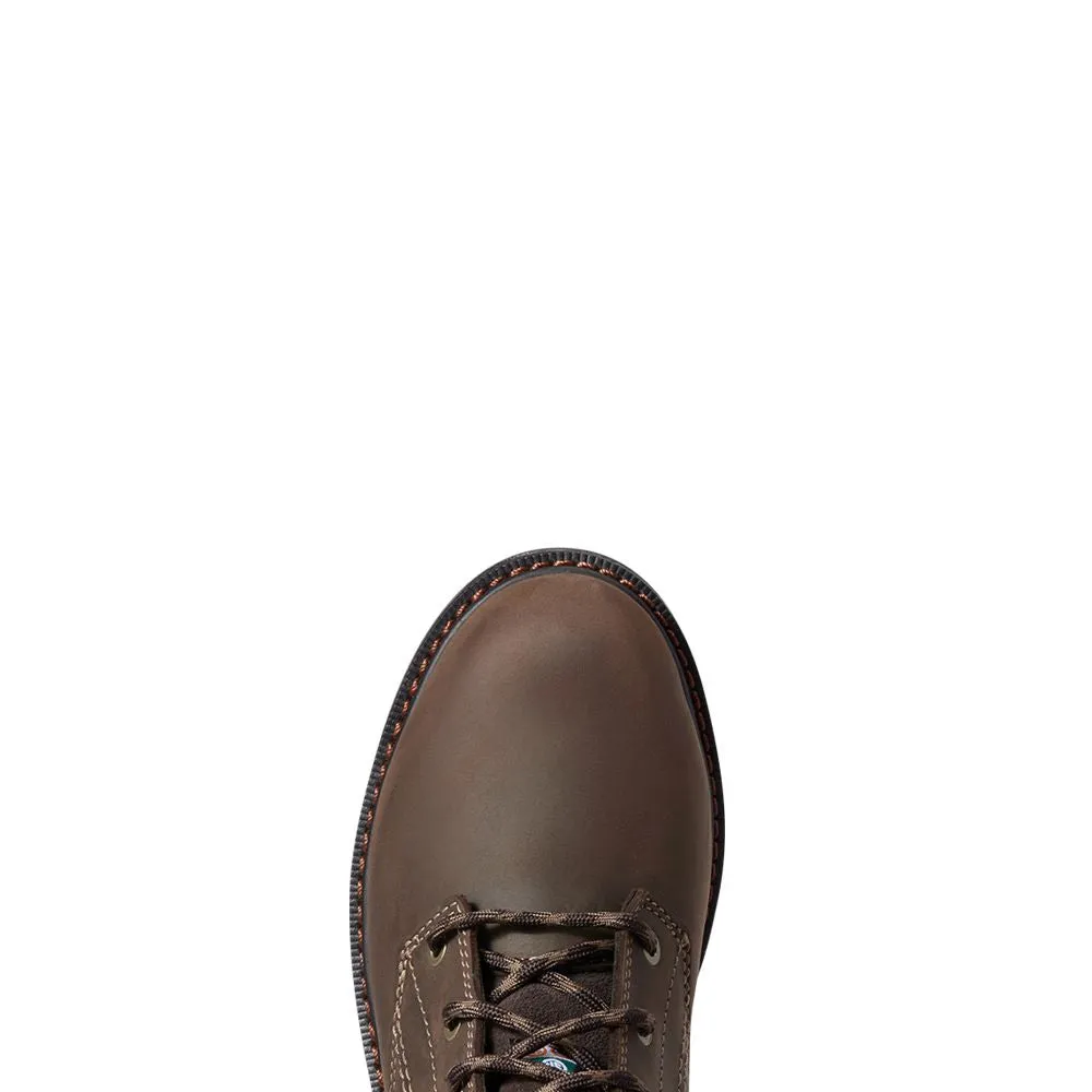 'Ariat' Women's 8" Riveter Glacier Grip 400 GR WP Comp Toe - Dark Brown