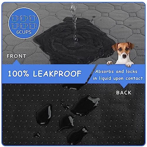 AT1NTEN 2 Pack Reusable Dog Pee Pads,Dogs Waterproof Puppy Potty Training Pee Pad,Washable Training Pads Rounded Corners Pet Mats,Lightweight Pad Dog Mat Pet Supplies,Grey,Size XS 13.4" x13.4"
