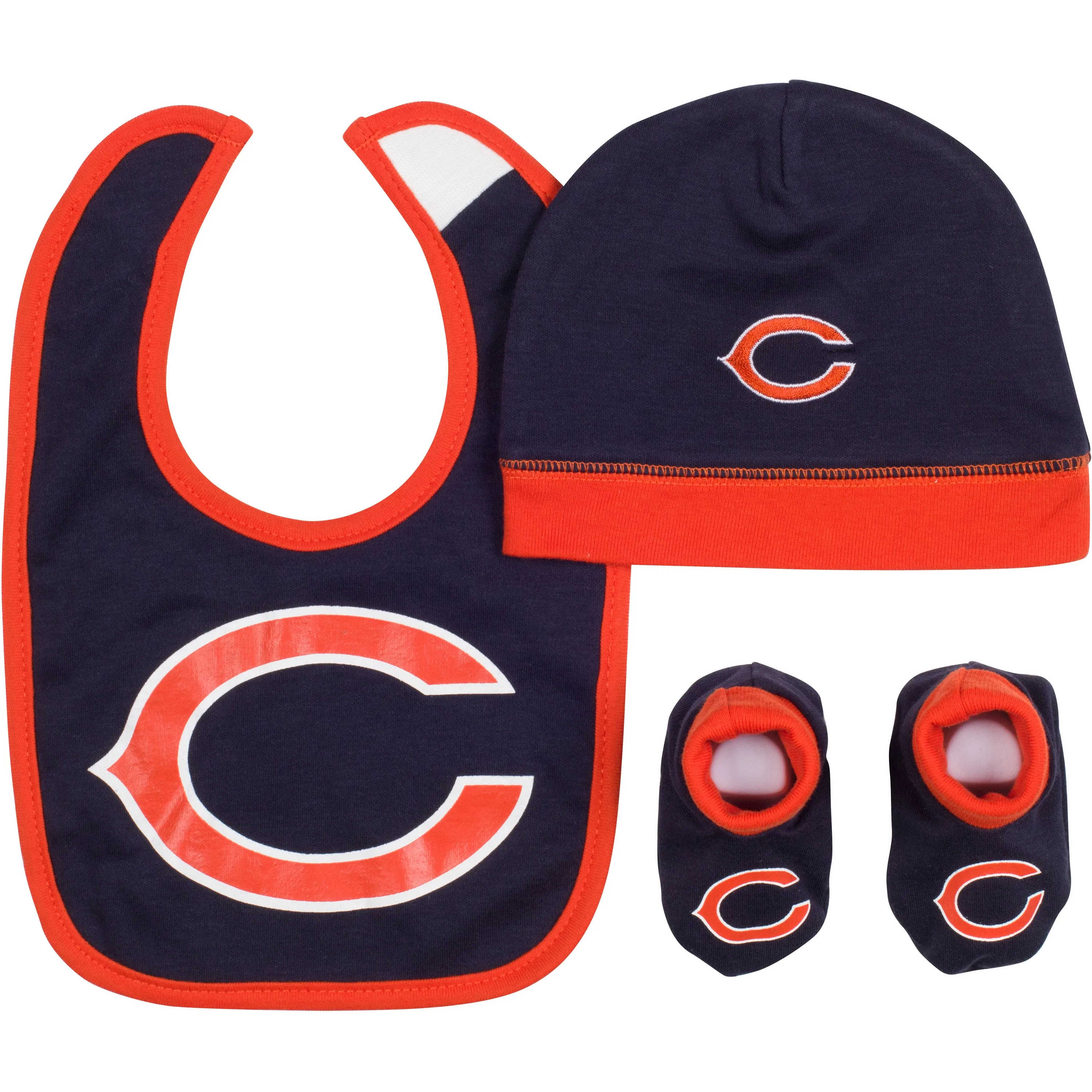 Baby Bears Fan Cap, Bib and Booties