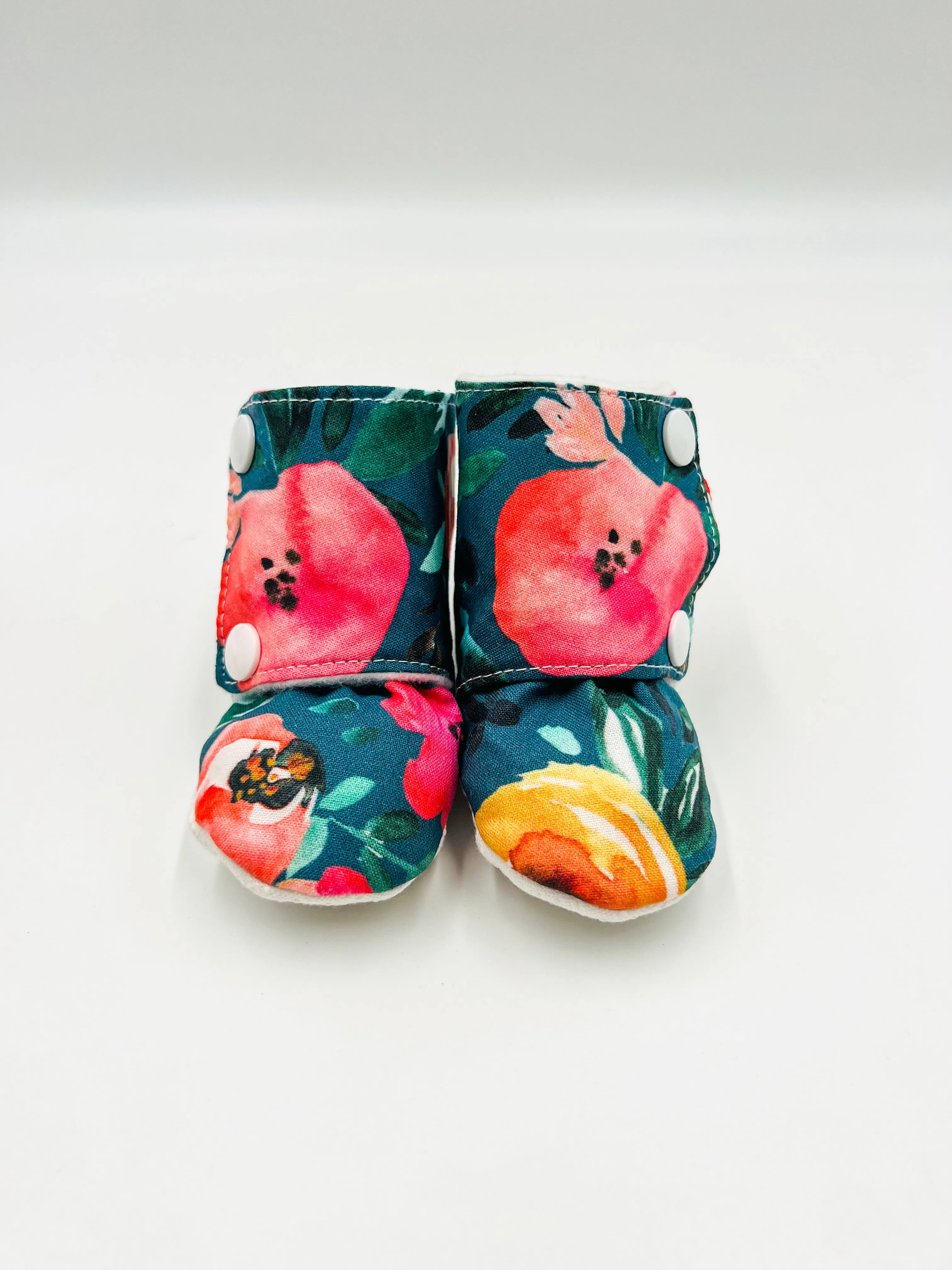 Baby Booties (Teal Floral)