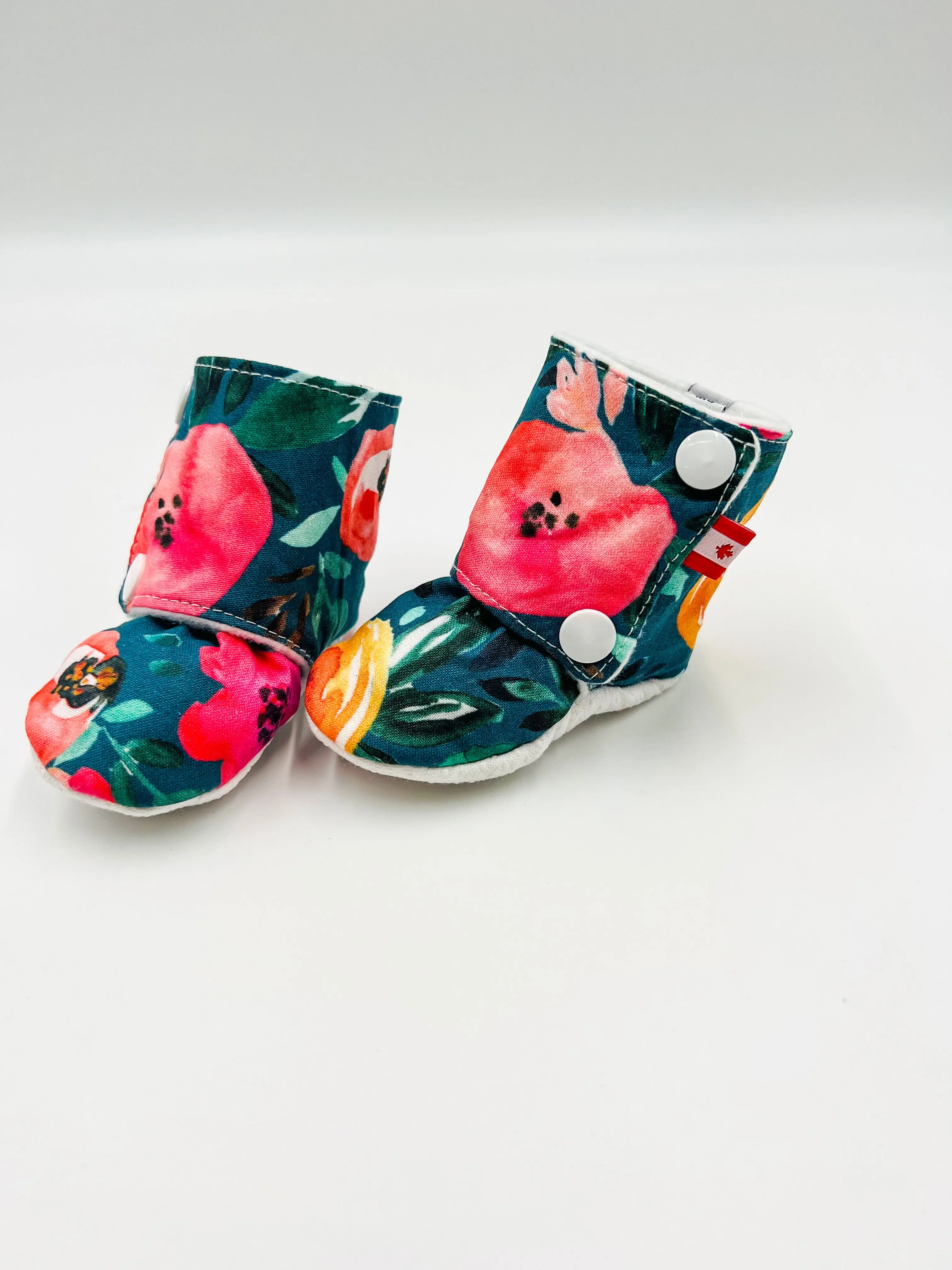 Baby Booties (Teal Floral)