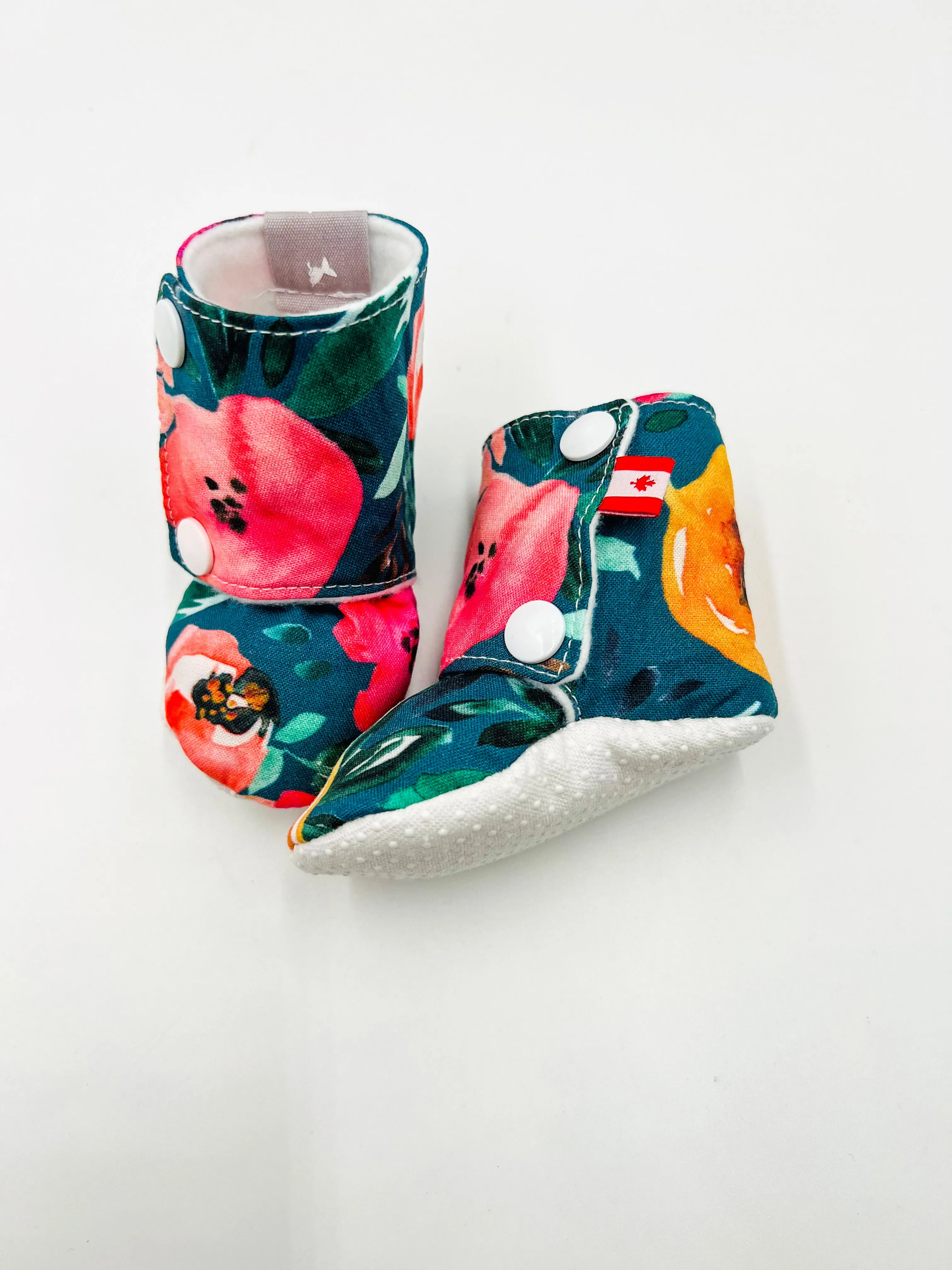Baby Booties (Teal Floral)