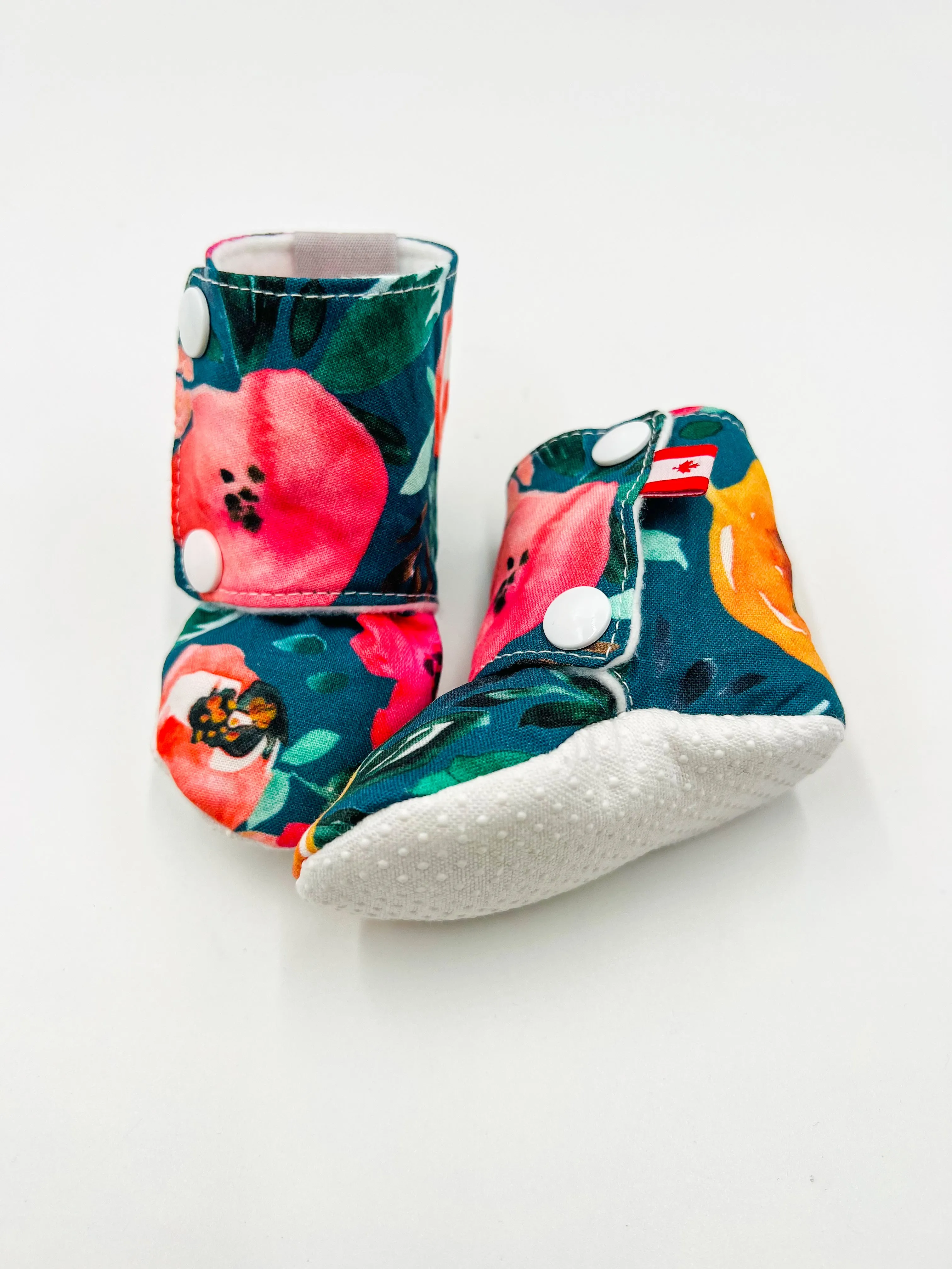 Baby Booties (Teal Floral)