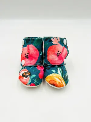 Baby Booties (Teal Floral)