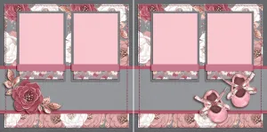 Baby Girl Booties - Digital Scrapbook Pages - INSTANT DOWNLOAD