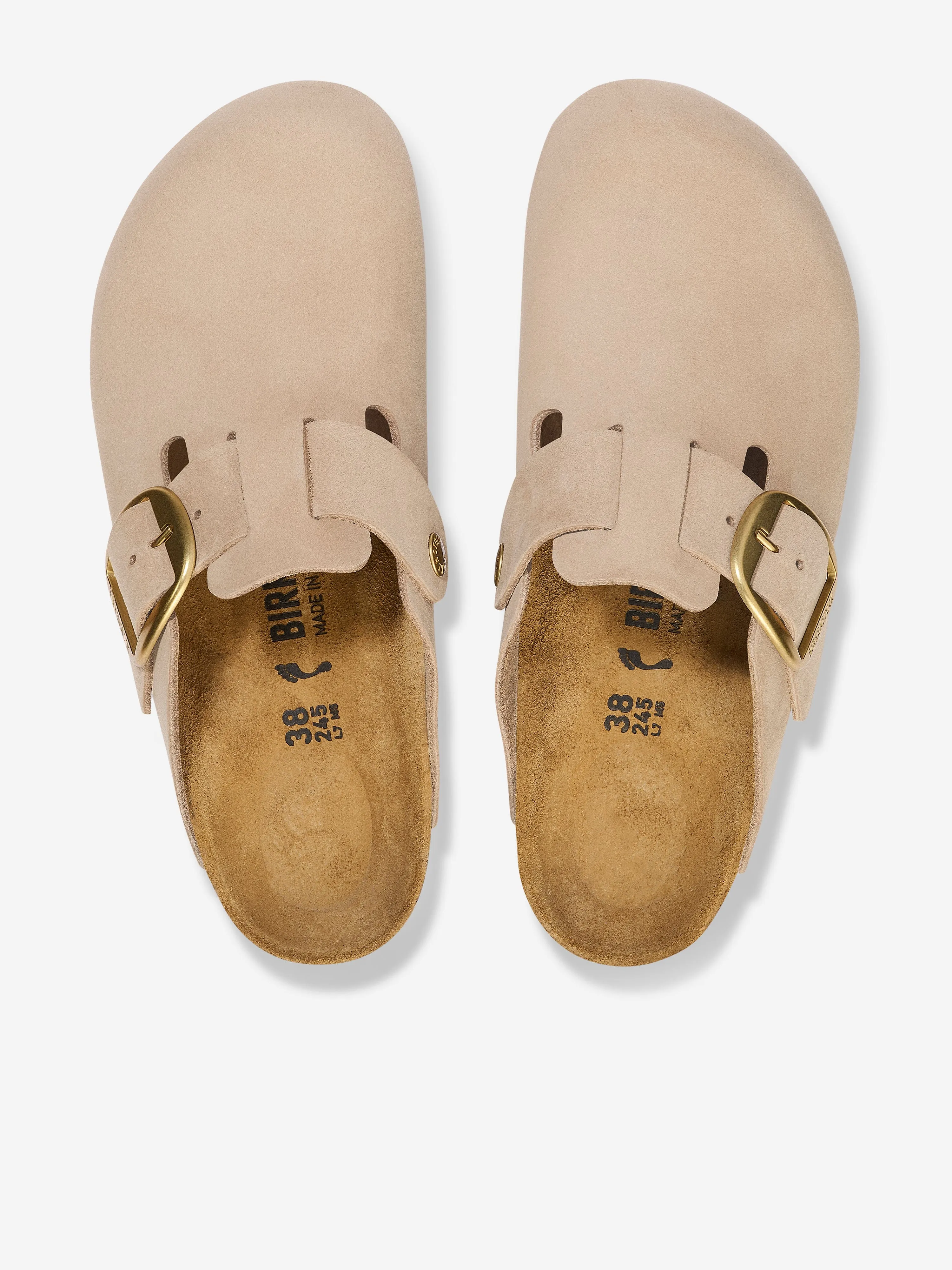 BIRKENSTOCK Boys Boston Big Buckle Clogs in Beige