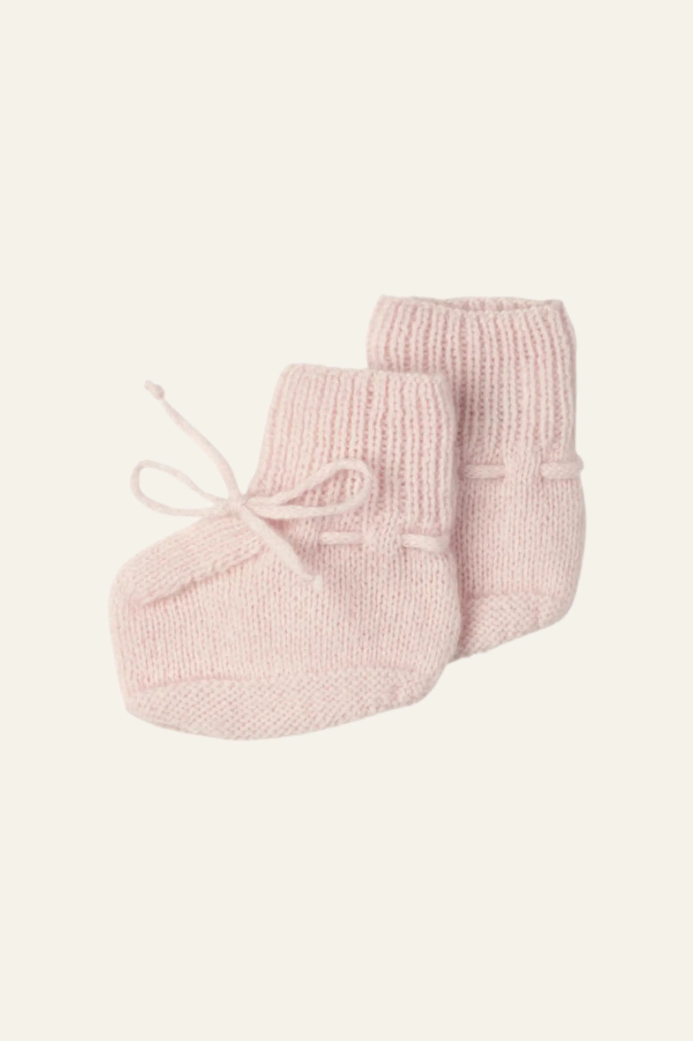 Blush Hand Knitted Cashmere Baby Booties