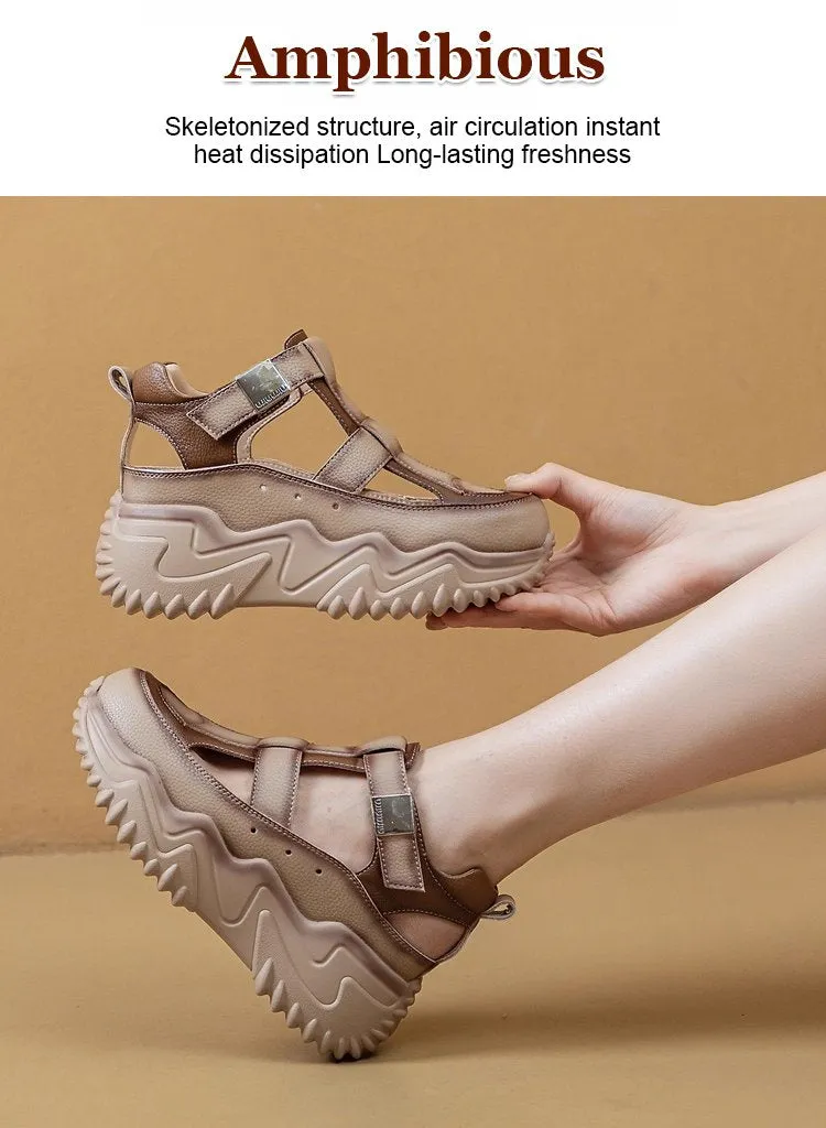 Breathable Hollow-out Platform Wedge Sandals for Women