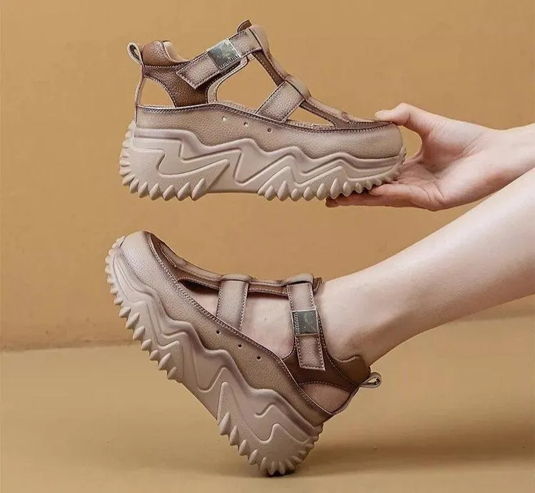 Breathable Hollow-out Platform Wedge Sandals for Women