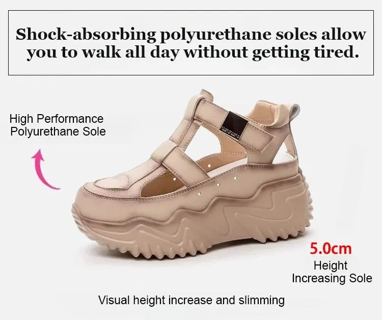 Breathable Hollow-out Platform Wedge Sandals for Women