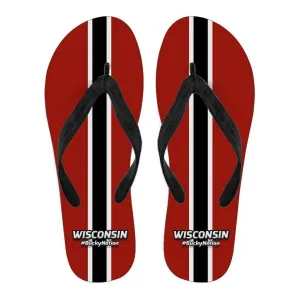 #BuckyNation Wisconsin Fan Flip Flops Sandals