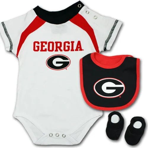 Bulldogs Newborn Creeper, Bib and Bootie Set (6-9M)