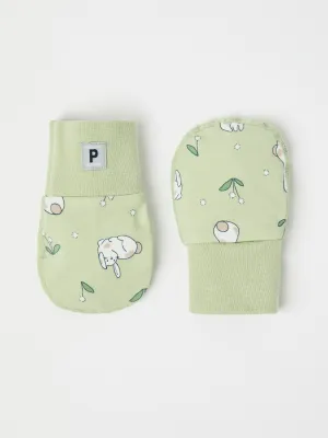 Bunny Print Baby Mittens