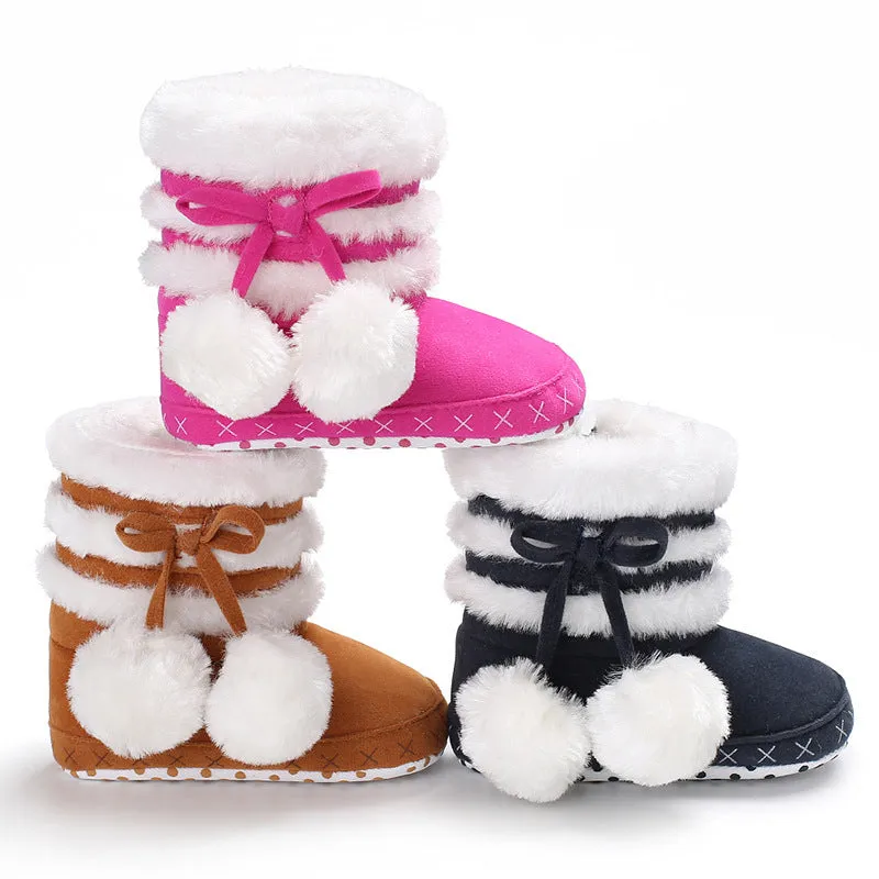 Children Winter Booties Pom Pom