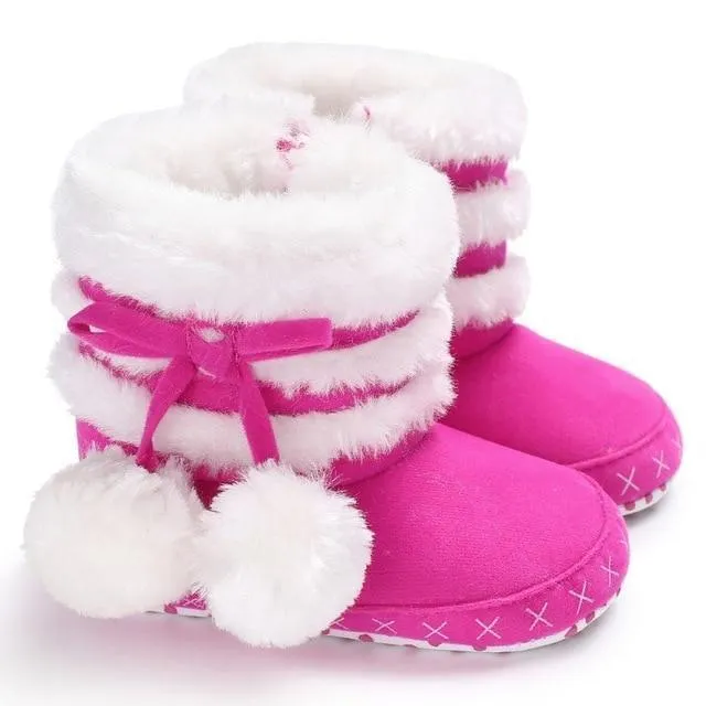 Children Winter Booties Pom Pom