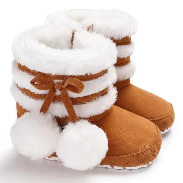 Children Winter Booties Pom Pom