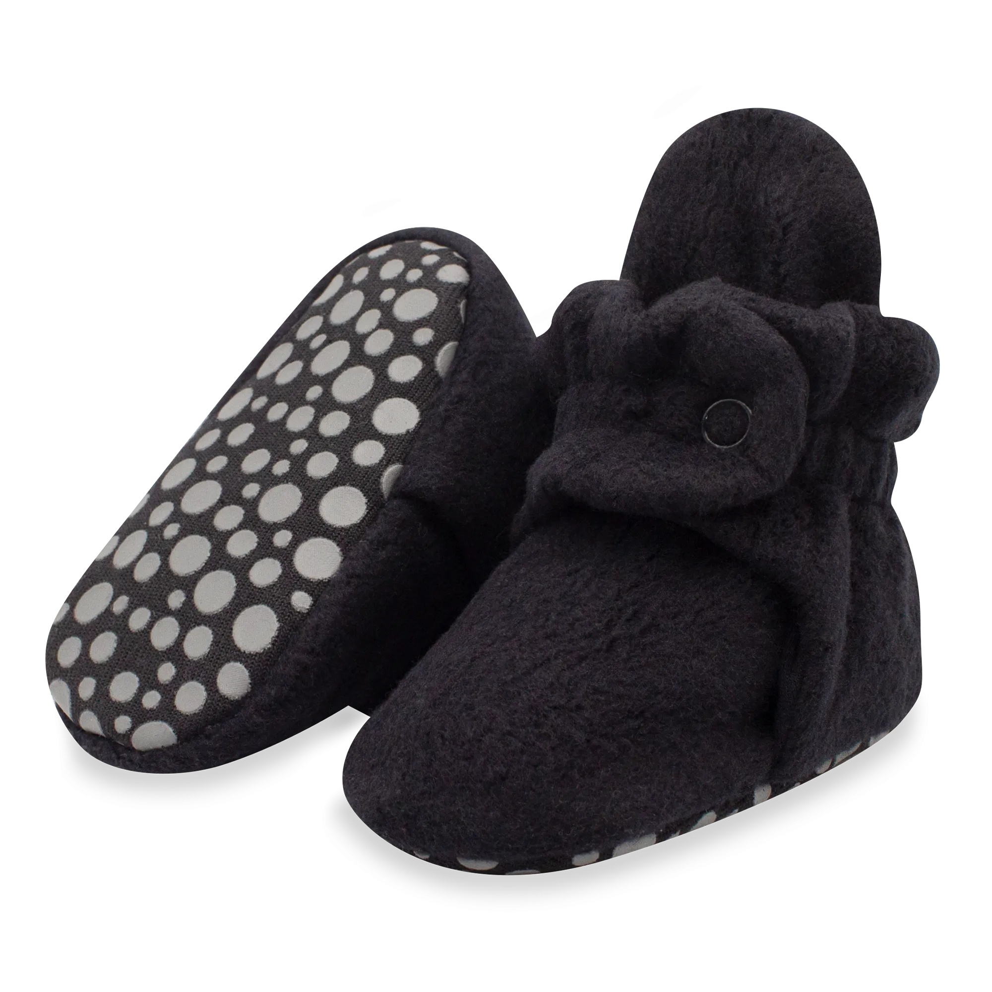 Cozie Fleece Gripper Baby Bootie - Black