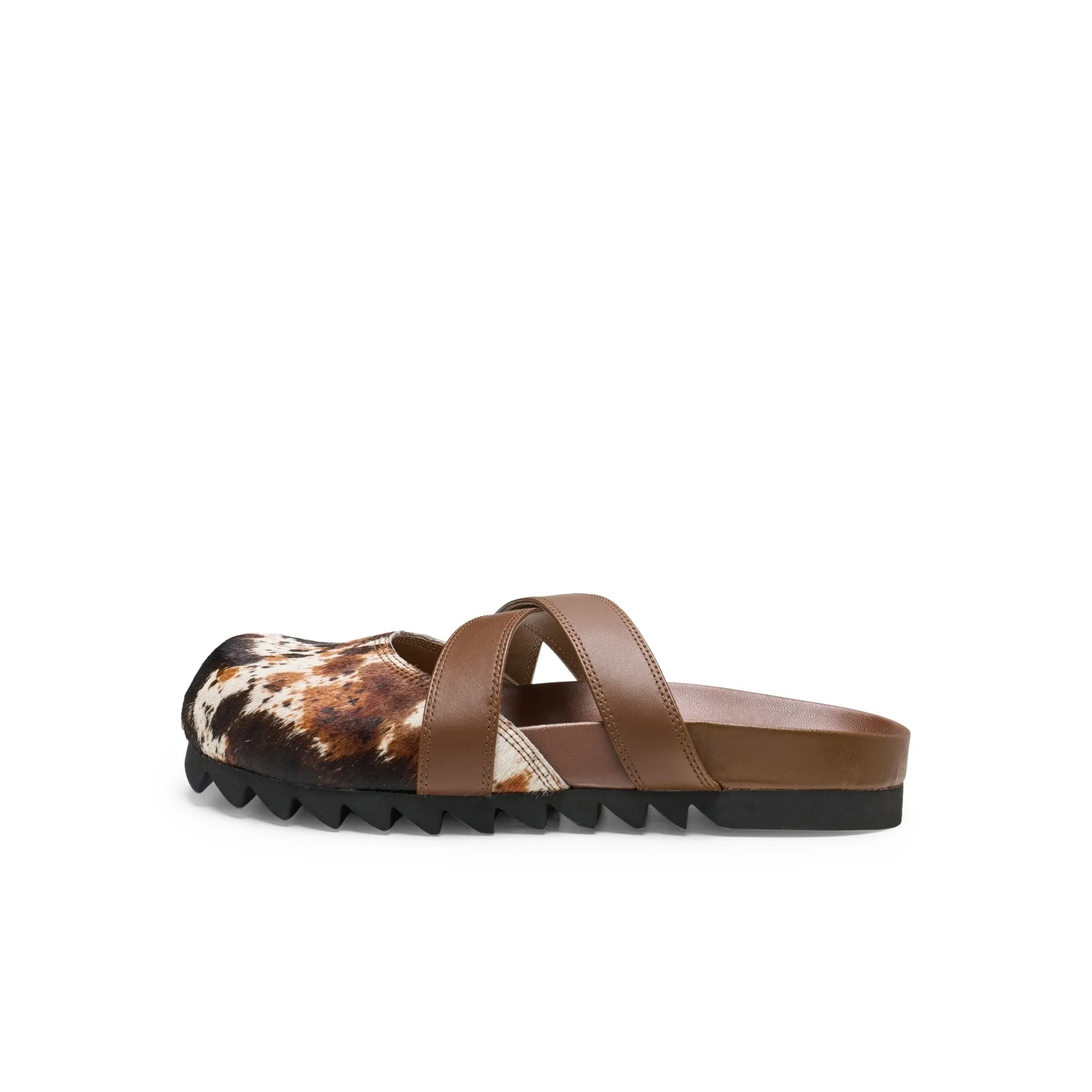 Cross Strap Bun Head Birkenstock Slippers In Coffee Brown