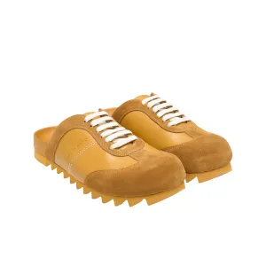 Cross Strap Bun Head Birkenstock Slippers In Yellow