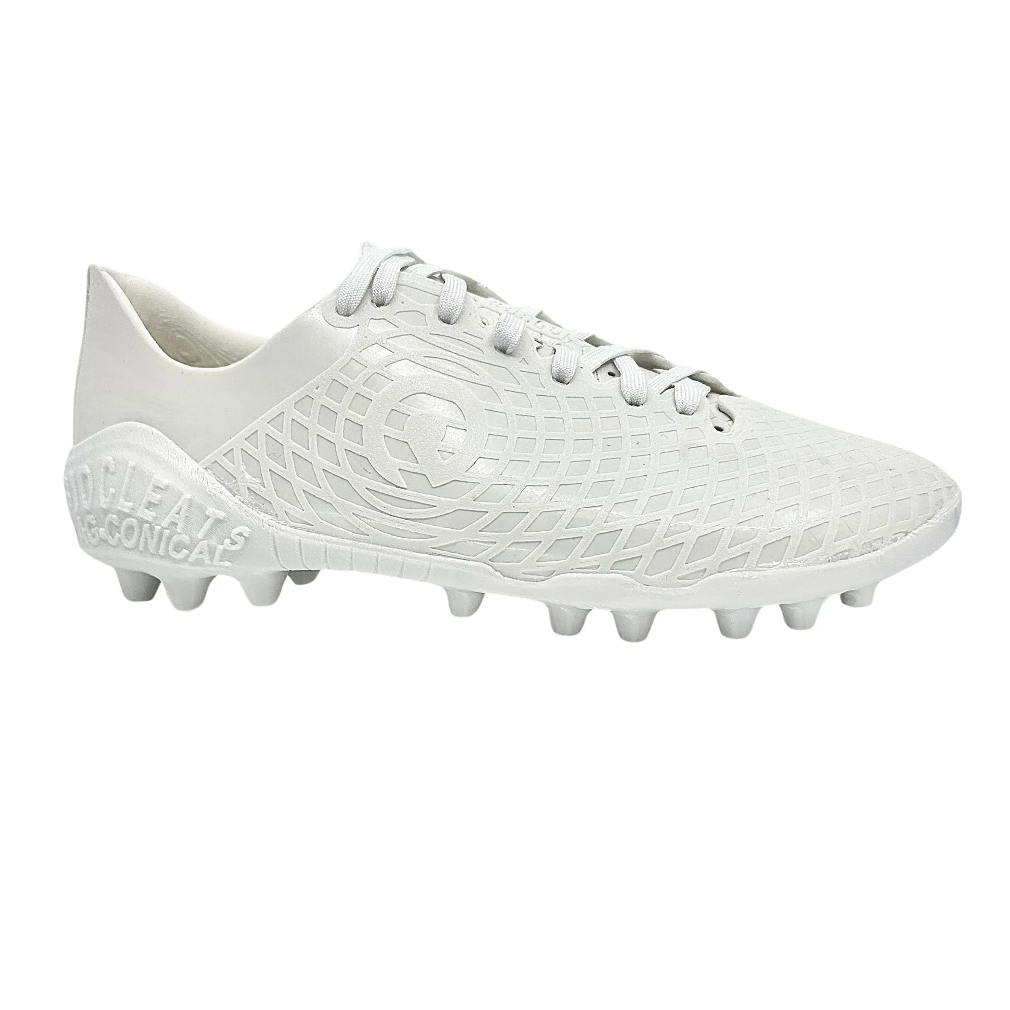 Custom Soccer Cleats - White Out - AG Conical