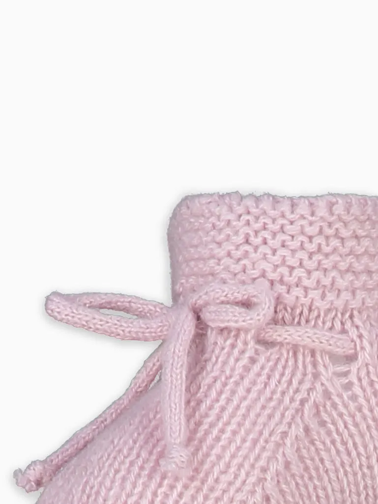 Dusty Pink Rimera Cashmere Baby Girl Booties
