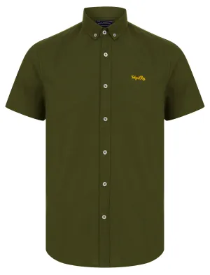 Elbury 2 Short Sleeve Cotton Twill Shirt in Olive Night  - Tokyo Laundry