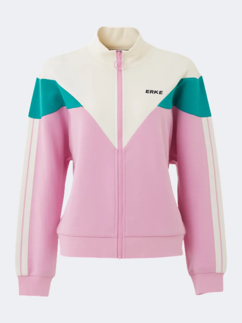 Erke Full Zip Women Lifestyle Sweatshirt Pink