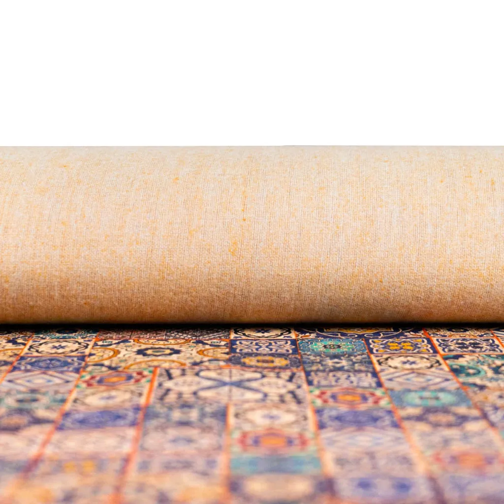 Exquisite Decorative Ceramic Tile Patterns on Cork Fabric COF-500