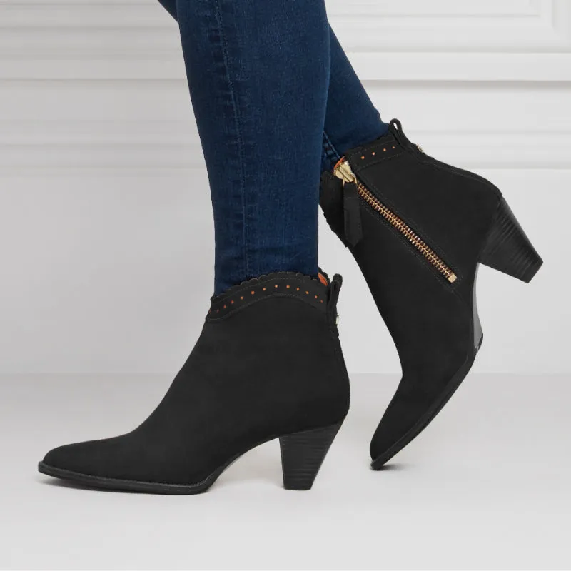Fairfax & Favor Regina Ladies Suede Ankle Boot - Black