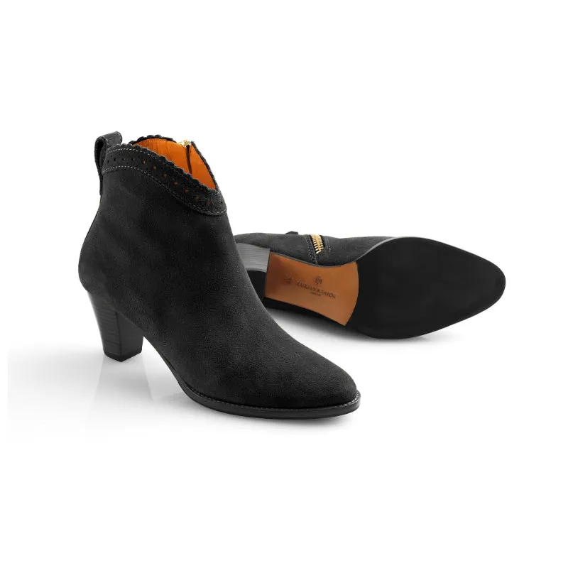 Fairfax & Favor Regina Ladies Suede Ankle Boot - Black