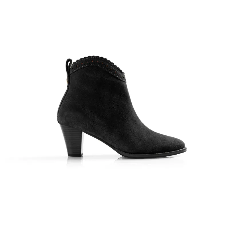 Fairfax & Favor Regina Ladies Suede Ankle Boot - Black