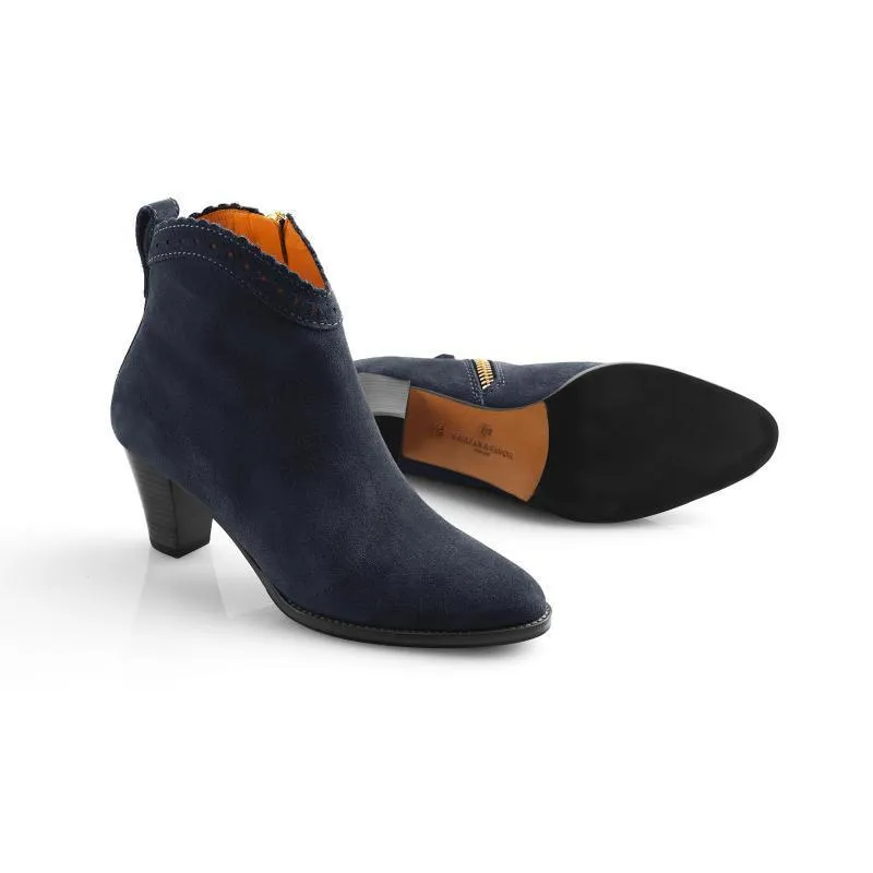 Fairfax & Favor Regina Ladies Suede Ankle Boot - Navy