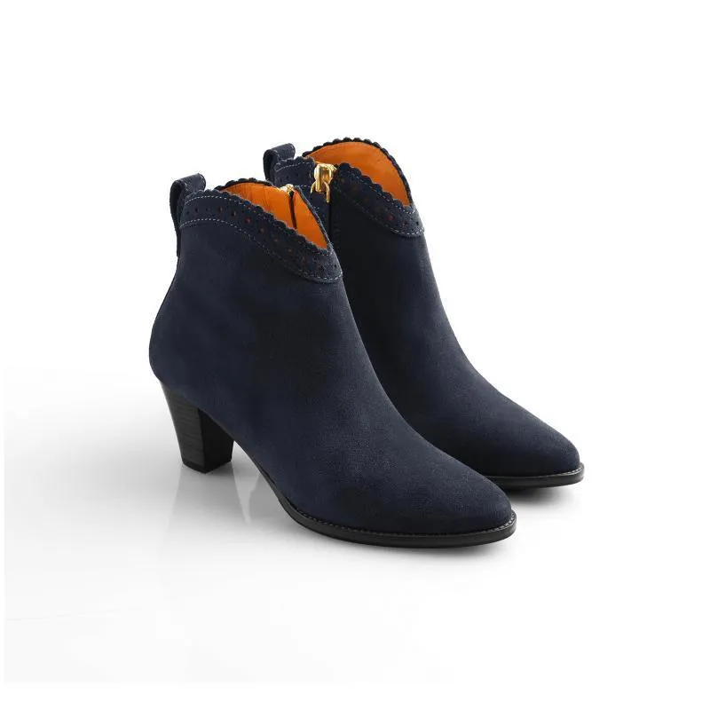 Fairfax & Favor Regina Ladies Suede Ankle Boot - Navy