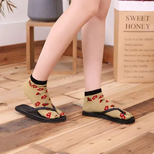 Flip Flop Two Toe Ankle Tabi Sock for Women - 4 Pairs