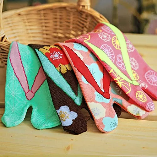 Flip Flop Two Toe Ankle Tabi Sock for Women - 4 Pairs