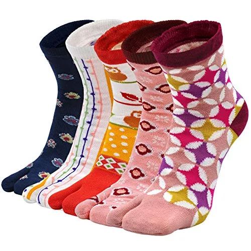 Flip Flop Two Toe Ankle Tabi Sock for Women - 4 Pairs