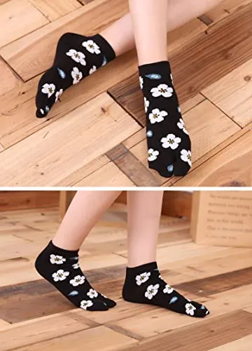 Flip Flop Two Toe Ankle Tabi Sock for Women - 4 Pairs