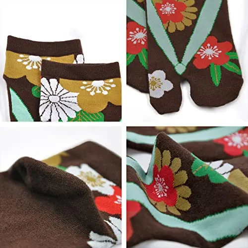 Flip Flop Two Toe Ankle Tabi Sock for Women - 4 Pairs