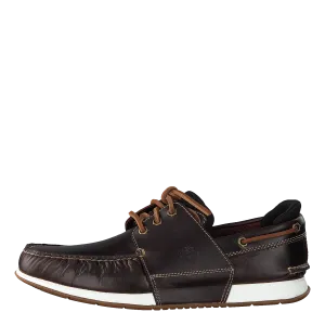 Heger's Bay 3 Eye Boat Medium Brown Full Grain