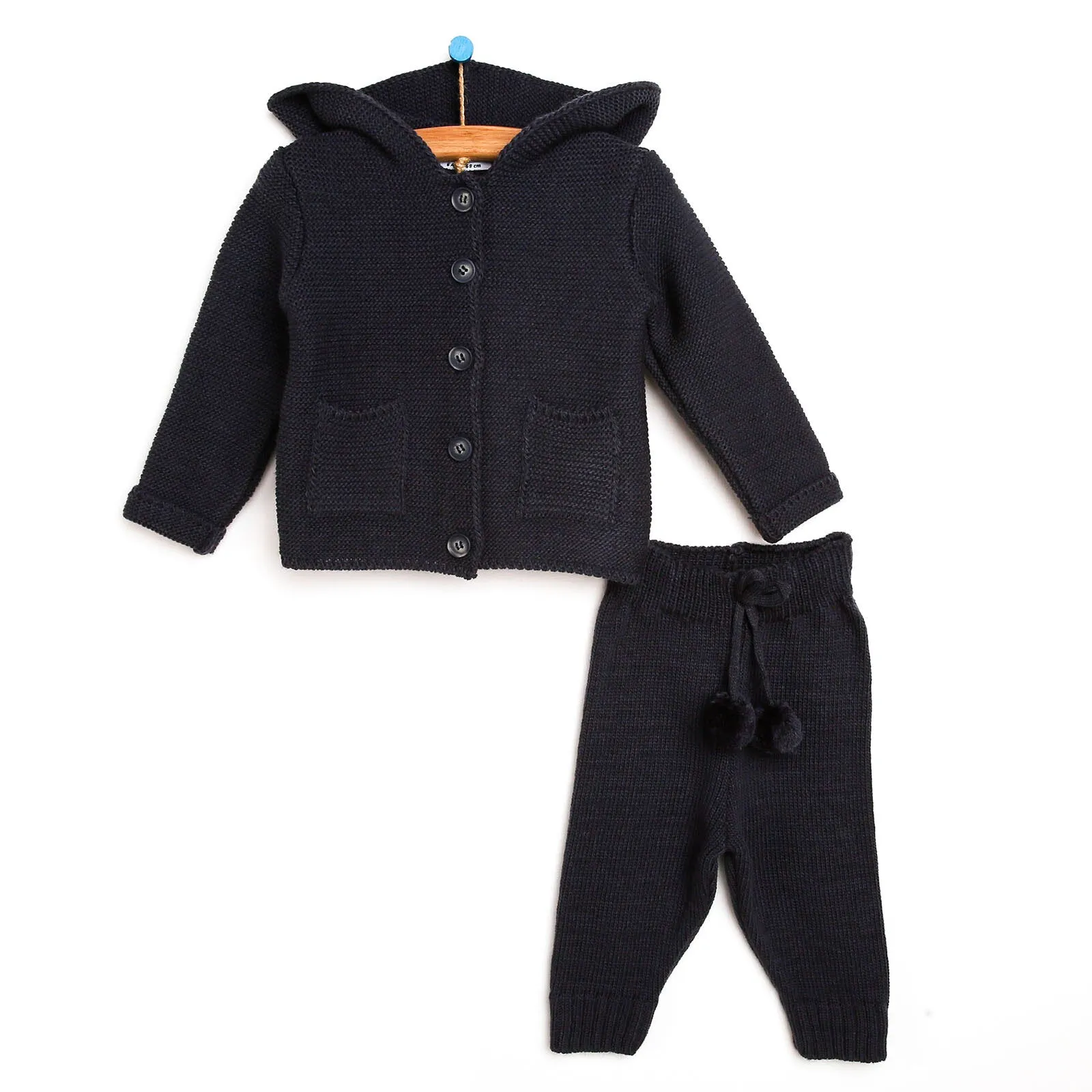 HelloBaby Newborn Knit Cardigan - Bottom - Navy